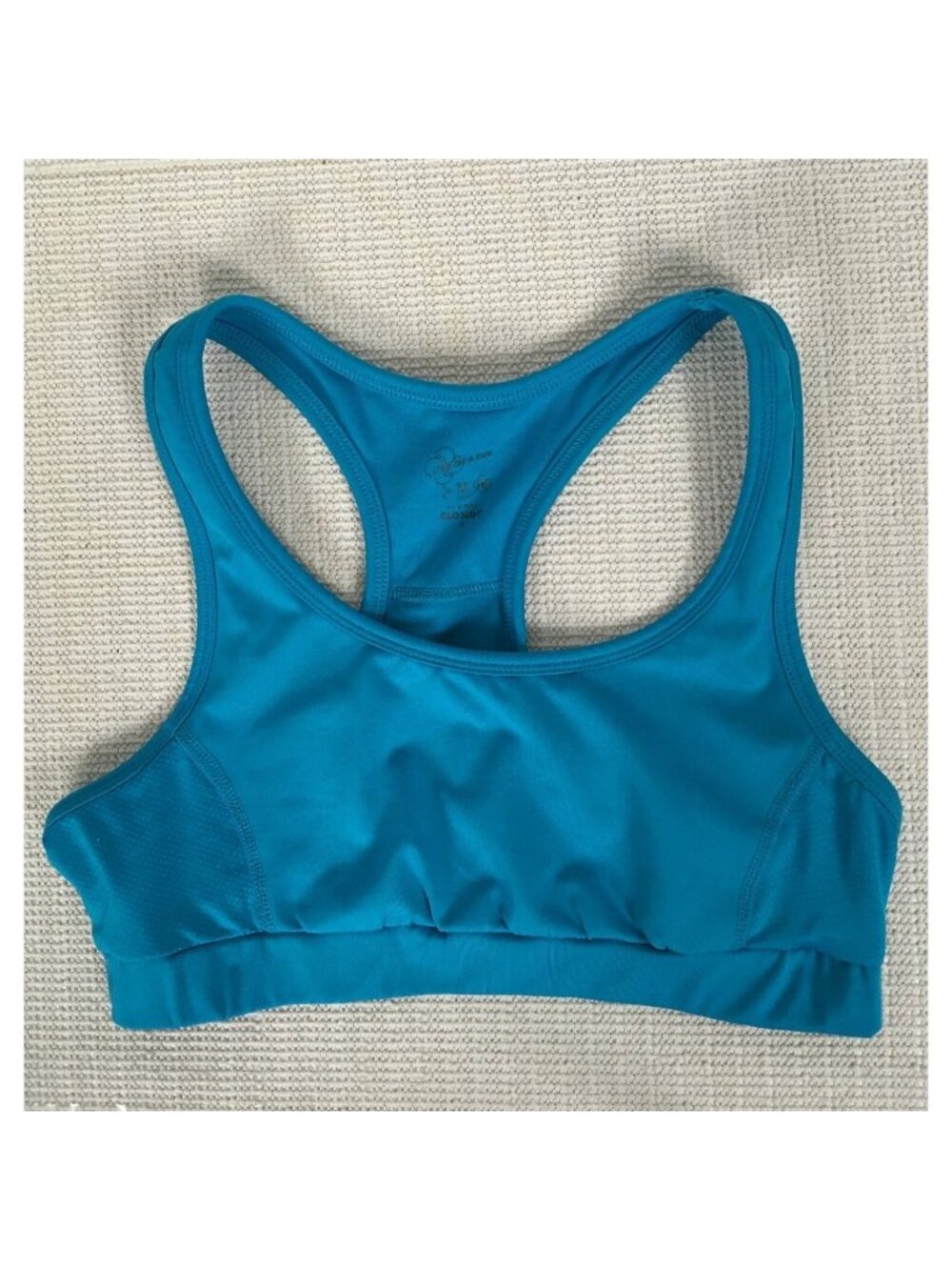 Old Navy Sports Bra Women Size M Blue Wireless Unpadded Racerback Pull On